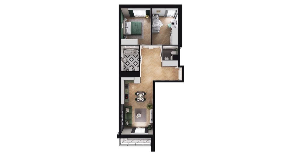 3-pokojowe mieszkanie 58m2 + loggia