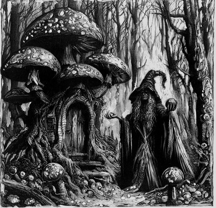 Jesienna Wiedźma rysunek piórkiem