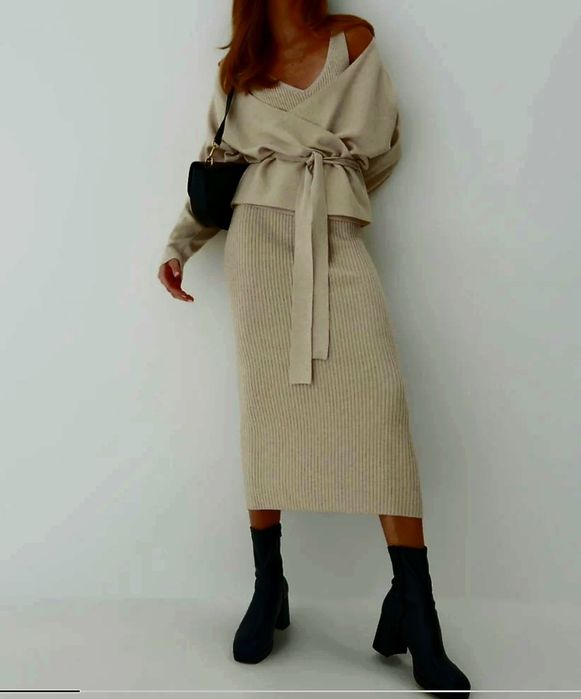 Sukienka mohito dzianinowa sweterkowa plus sweterek mohito rozm s