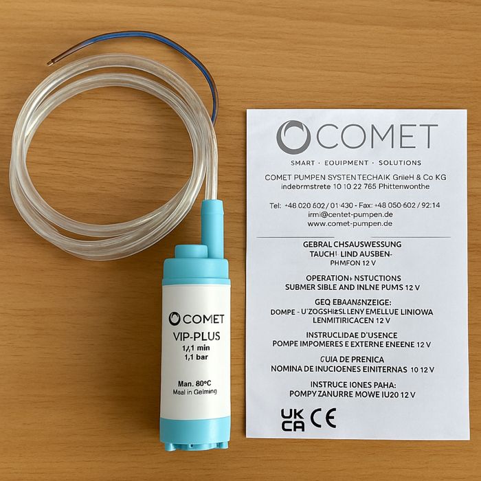 Pompa zanurzeniowa COMET VIP-PLUS 12V – do kampera, przyczepy, łodzi
