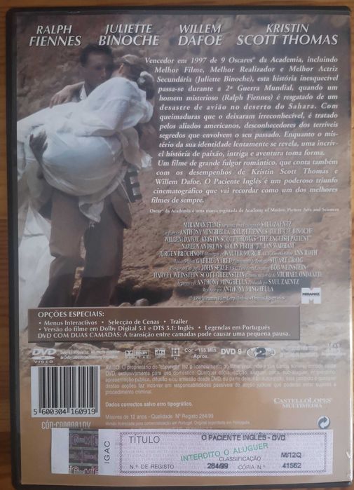 DVD "O Paciente Inglês"