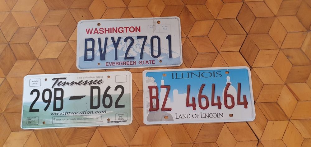 3 tablice rejestracyjne usa oryginal