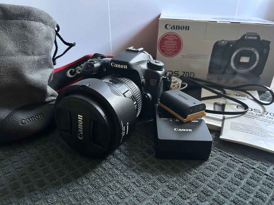 Aparat Canon EOS70D / EF 24–70 mm f/4L jak nowy
