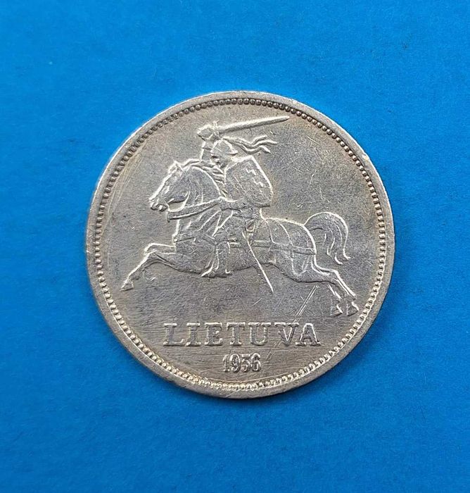 Litwa 5 litów rok 1936, Jonas Basanavičius, dobry stan, srebro 0,750