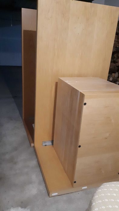 Secretária madeira maciça + bloco gavetas (unidade 2 de conjunto de 2)