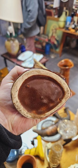 Ceramiczny wazon z pytaniem - Vintage Prl