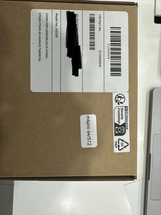 Mac mini Silver Model A3239 M4 Pro 14C CPU 20C GPU 64GB 512GB SSD