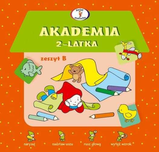 AKADEMIA 2-LATKA ZESZYT B Ćwiczenia z naklejkami
