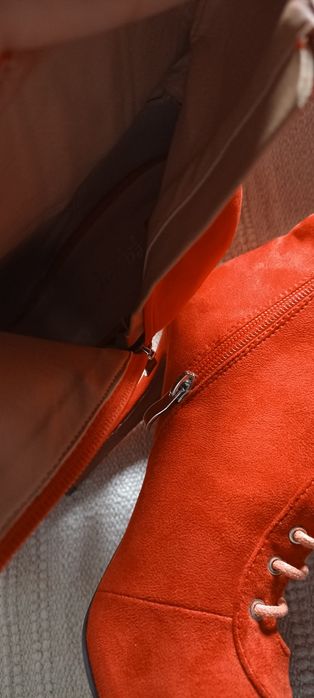 Czerwone wysokie szpilki botki r.39