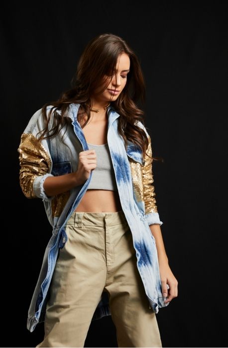 Jaqueta denim em paete End Concept