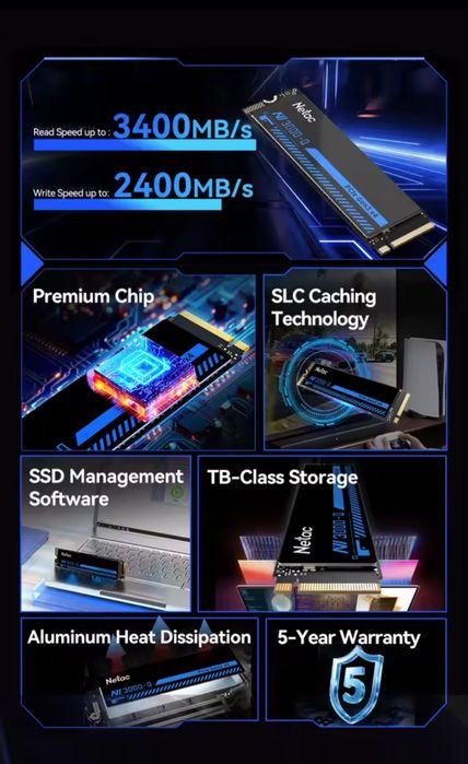 Ssd Netac NV3000-Q PCI-E 2280 nvme 512Gb