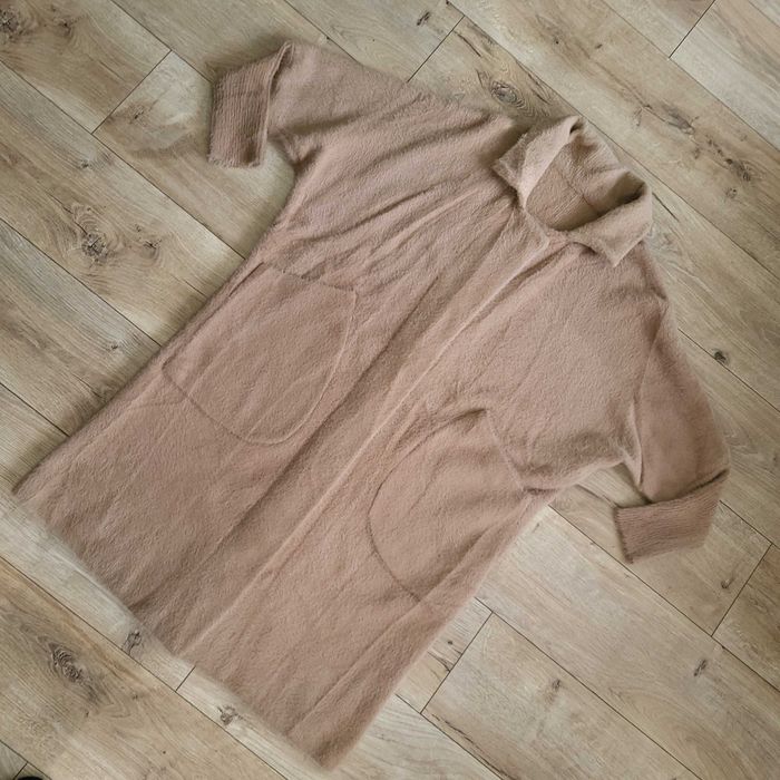 Długi płaszcz alpaka camel nowy bez metki