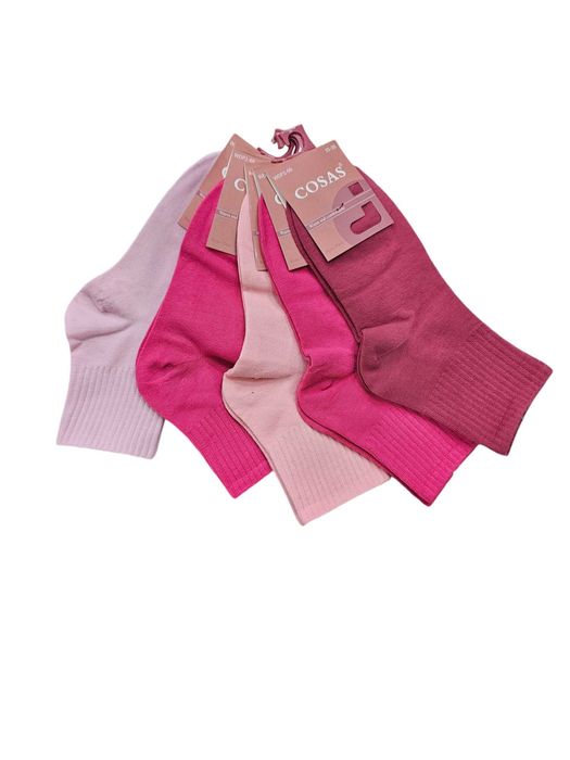 5x skarpety damskie różowe 35-38