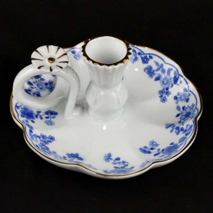 Palmatória com pega Porcelana Vidal Arte, Azul e Dourado
