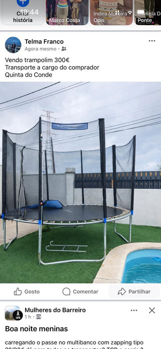 Trampolim em bom estado