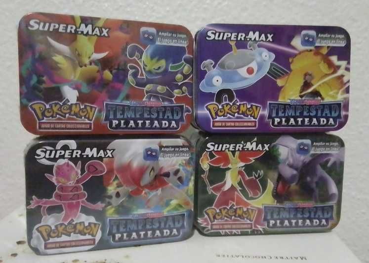 Conjunto 4 latas Pokémon “Tempestad Plateada” (idioma Espanhol)