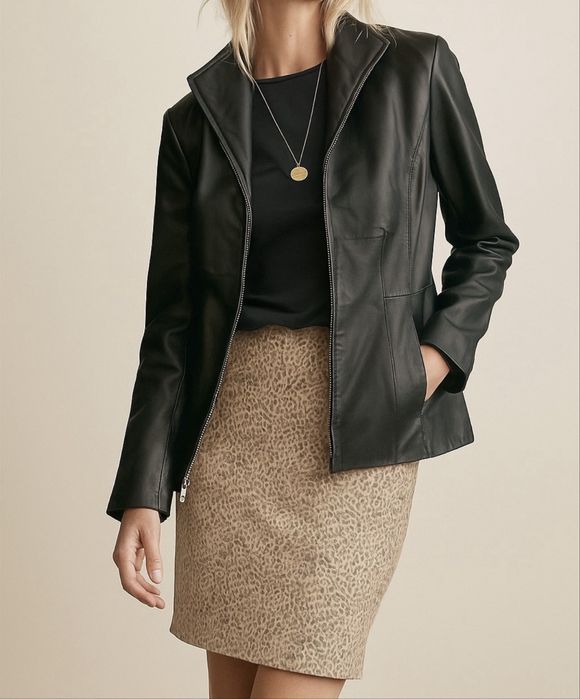 Kurtka Cole Haan rozmiar S skóra naturalna