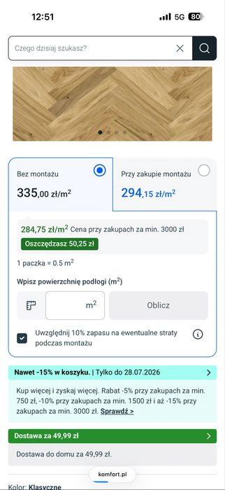 Deska Barlinecka Dąb karmel