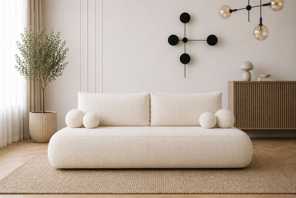 Kanapa Tapicerowana Luna Boucle Nowa sofa do salonu od producenta
