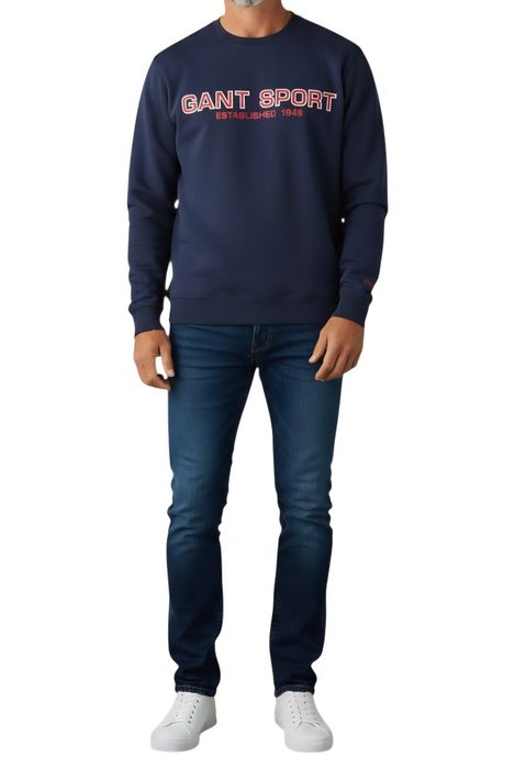 Meska granatowa bluza gant sport 
Rozmiar M 
Stan bardzo dobry 
Szerokość od pachy do pachy 58 cm
Dlugosc całkowita 51 cm