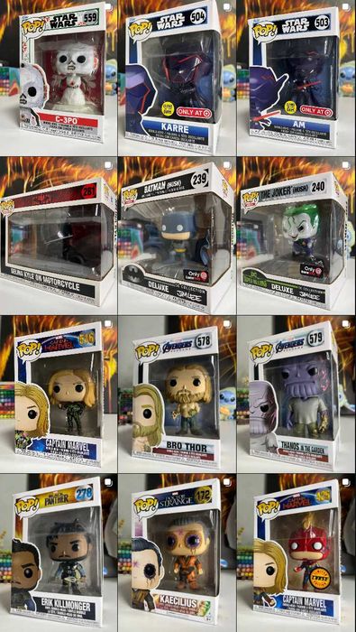Funko Pop фігурки Marvel, Star Wars, Disney, DC