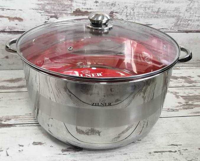 Duży SZEROKI i Niski Garnek ze Stali NIERDZEWNEJ 20L, INDUKCJA, Gaz..