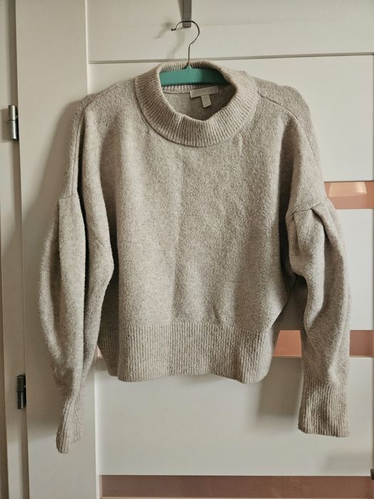 H&m sweterek krótki z bufkami r l