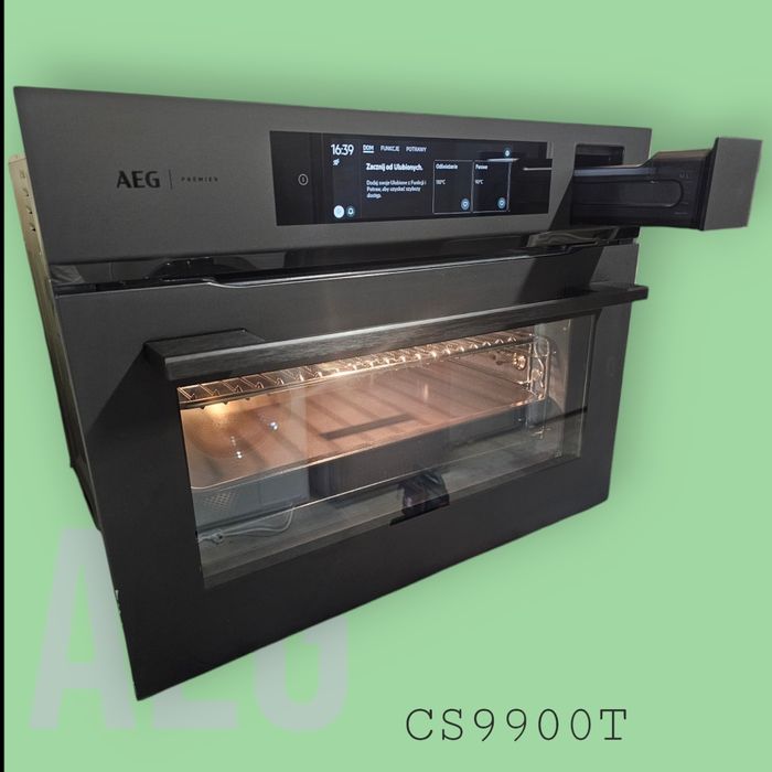 Piekarnik 45cm AEG CS9900T – SteamPro, Sous-Vide, Wi-Fi; SKLEP 12tys