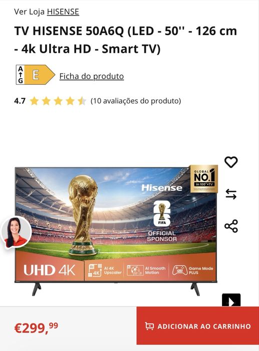 TV hisense com defeito na tela  50”