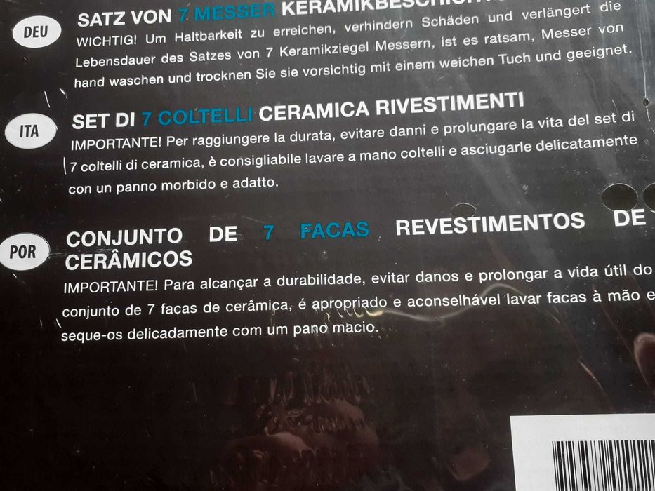 Conjunto novo 7 facas caixa pão bolos