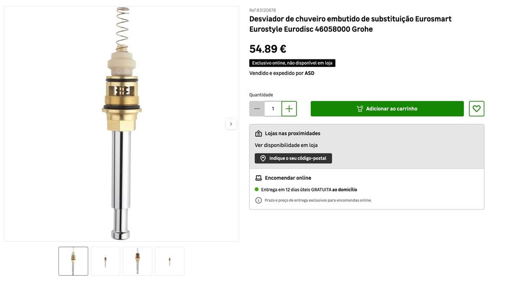 Misturadoras monocomando de encastrar rapido SmartBox Grohe