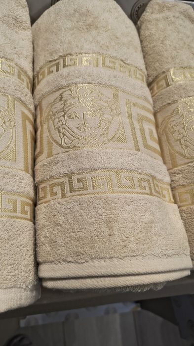 Ręczniki komplet 3częściowy bawełniane grecki wzór