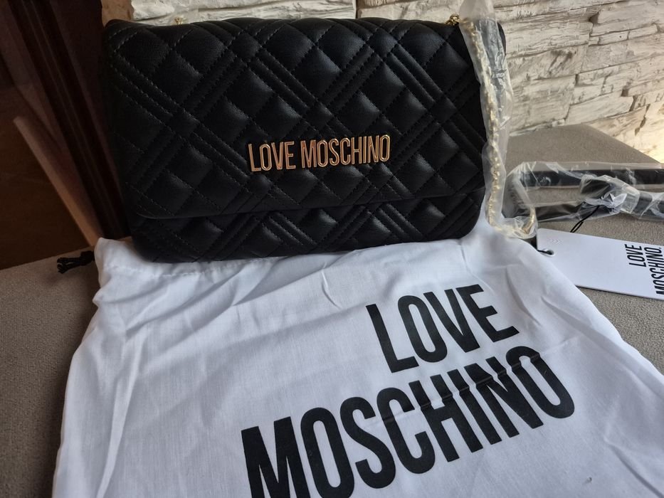 Torebka Damska Kopertówka Love Moschino Czarna pikowana