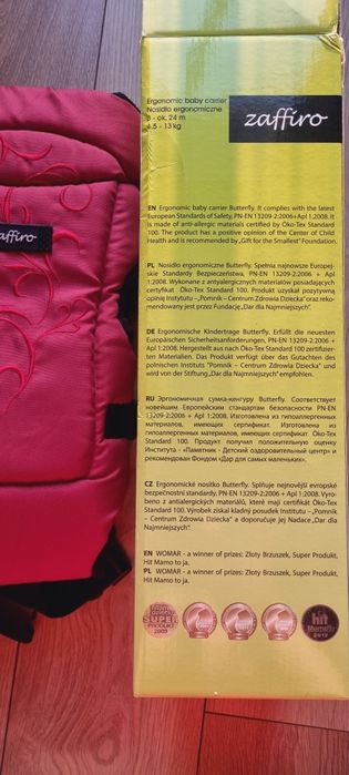 Nosidło ergonomiczne Butterfly. ZAFFIRO. Bardzo wygodneJak nowe.