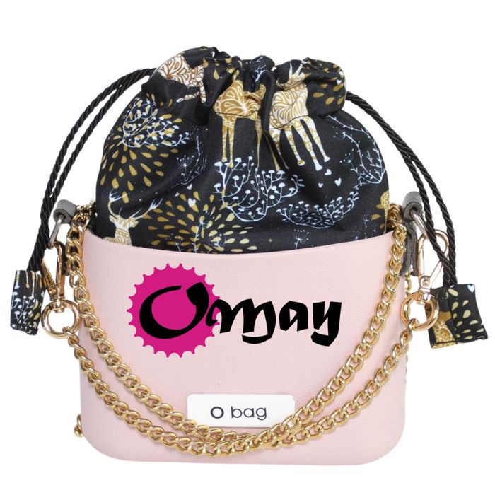 CZARNY organizer OBAG POCKET MICRO worek jelonki "złote" komin OMAY