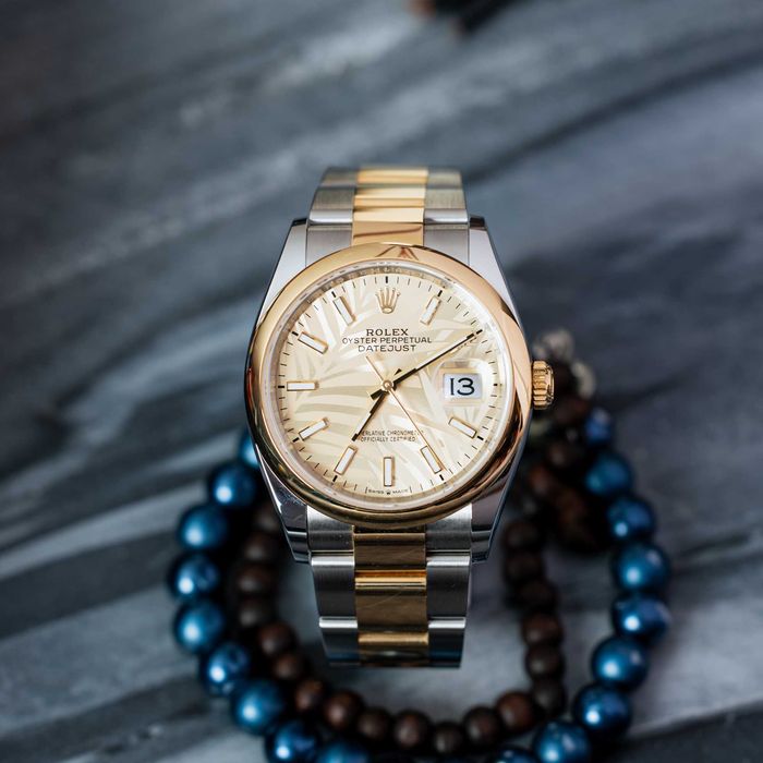Rolex Datejust 36 – Palm Motif – Rolesor Yellow