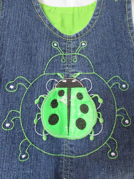 Spodnie jeansowe, dziecięce (ogrodniczki)  Roz. 56