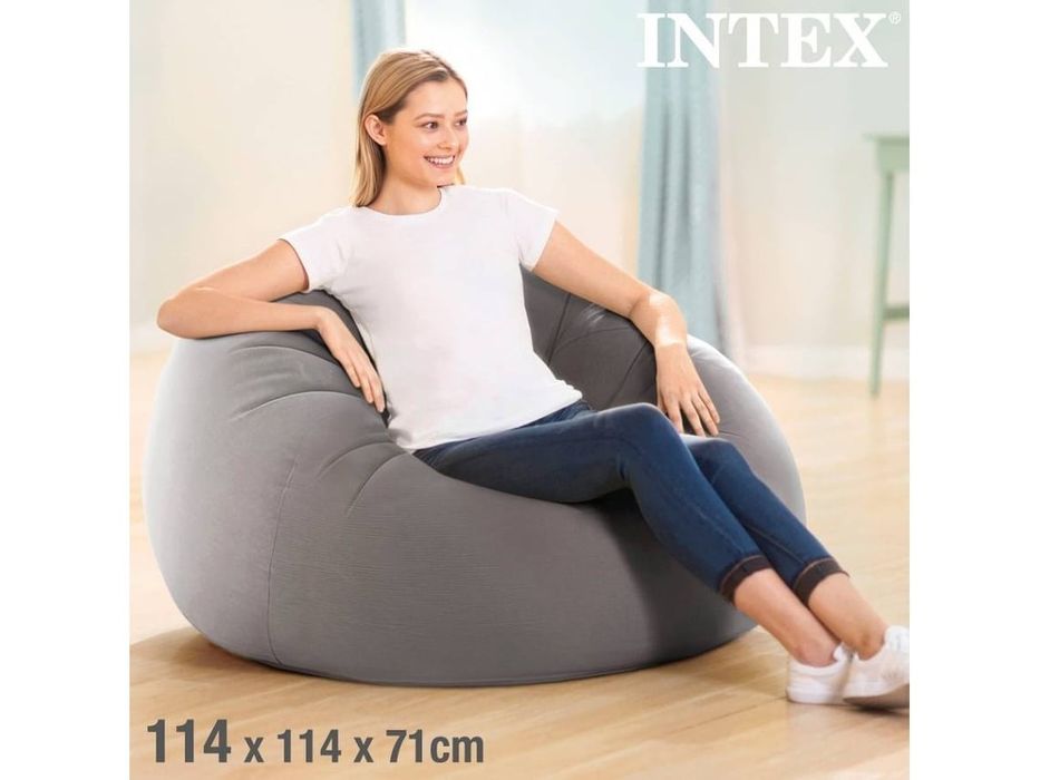 Puff Insuflável INTEX Beanless Cinza