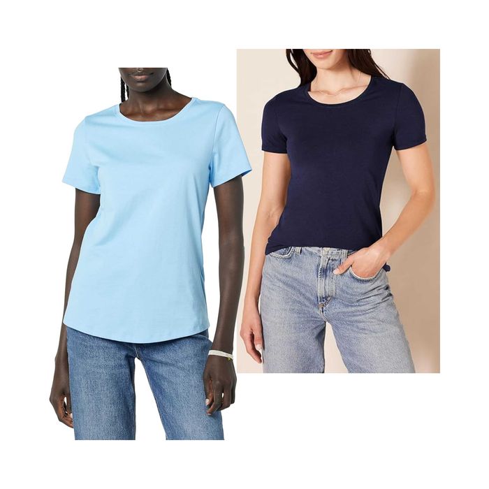 Zestaw 2 T-Shirt AMAZON ESSENTIALS Damskich Bawełna Dekolt W Serek XL