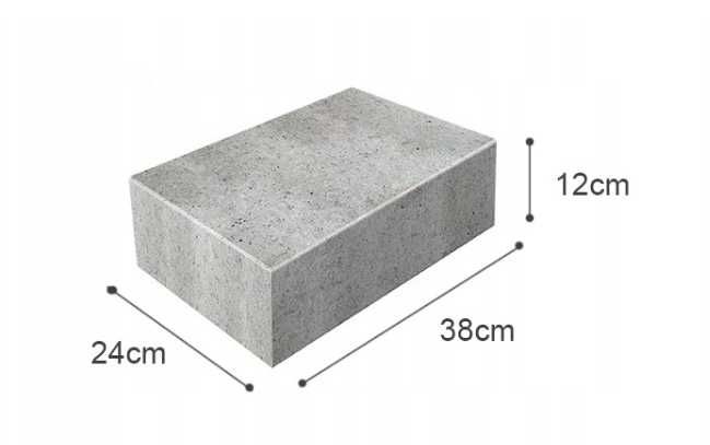Bloczek betonowy 38x24x12 cm