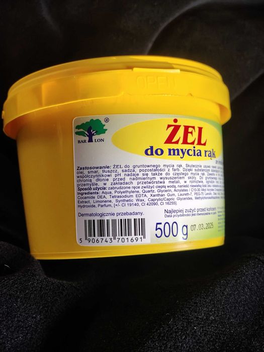 Żel do rąk ze środkiem ściernym firmy Barlon 500g (dostępne 6  szt.)