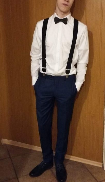 Granatowy garnitur slim fit Bytom