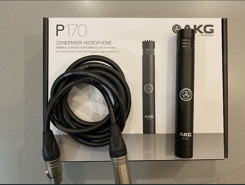 Mikrofon AKG P170 pojemnosciowy instrumentalny + kabel