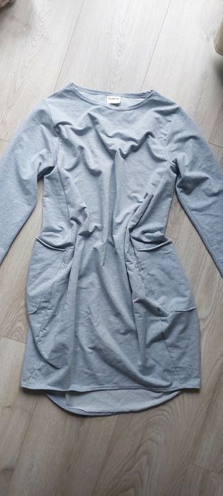 Szara sukienka oversize ciążowa rozm 44/46