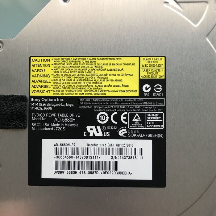 CD/DVD+RW Optical Drive (iMac Compatible)64564348820481123