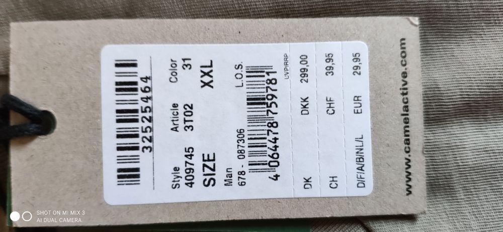 Camel Active oliwkowy t-shirt rozm XXL organiczna bawełna