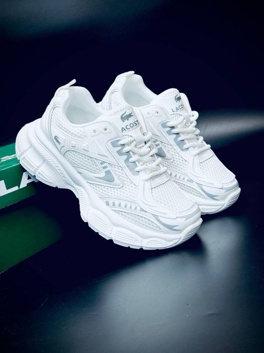 Топ кросовки от Lacoste женские лакоста красавки лакосте натуральная кожа Осенние женские красовки белые на платформе Сетка не сквозная