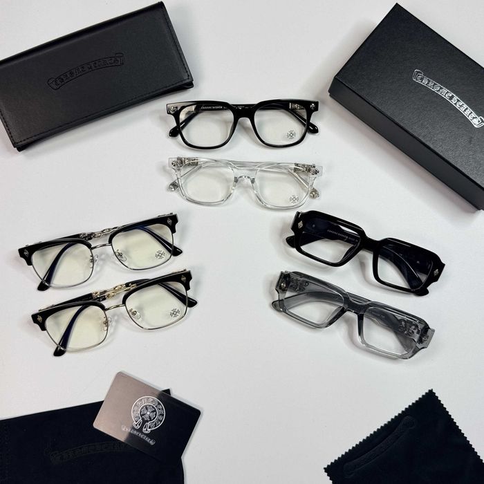 Окуляри Chrome Hearts тонкі широкі та без оправи очки хром хартс CH