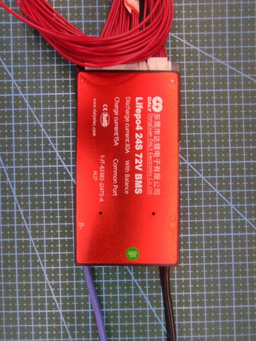 Плата BMS Daly 24S 72В LiFePO4 аккумулятора 30А