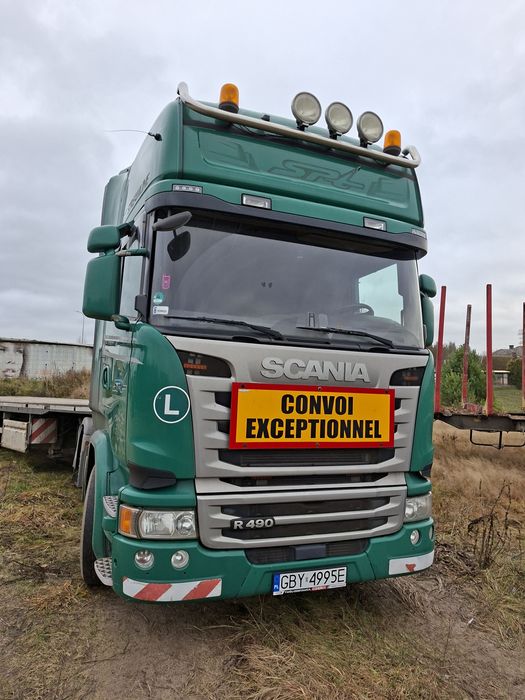 Scania R490 PUSHER , niski przebieg DMC 70 ton 2016 rok, 3 osie, autom